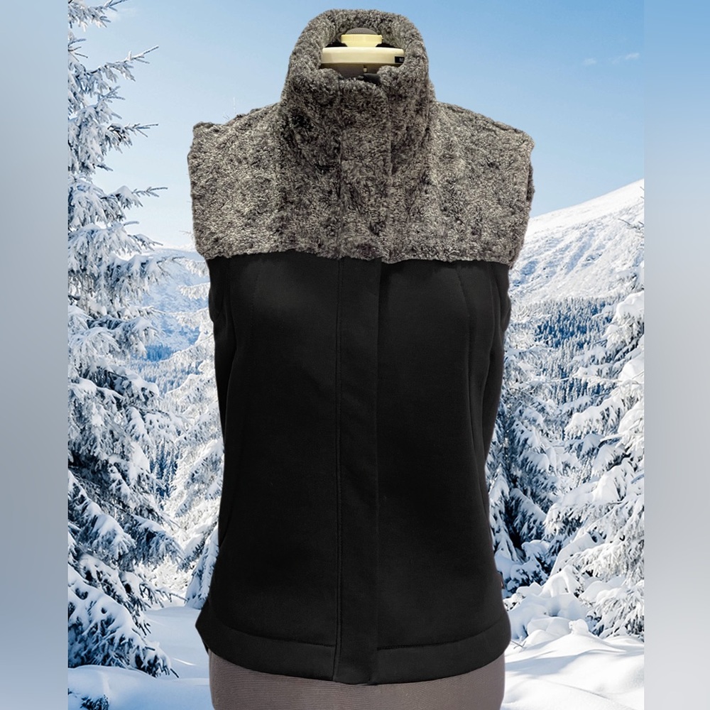 The North Face Neo Thermal Hibernation Black/Gray Faux Fur Vest Size XS